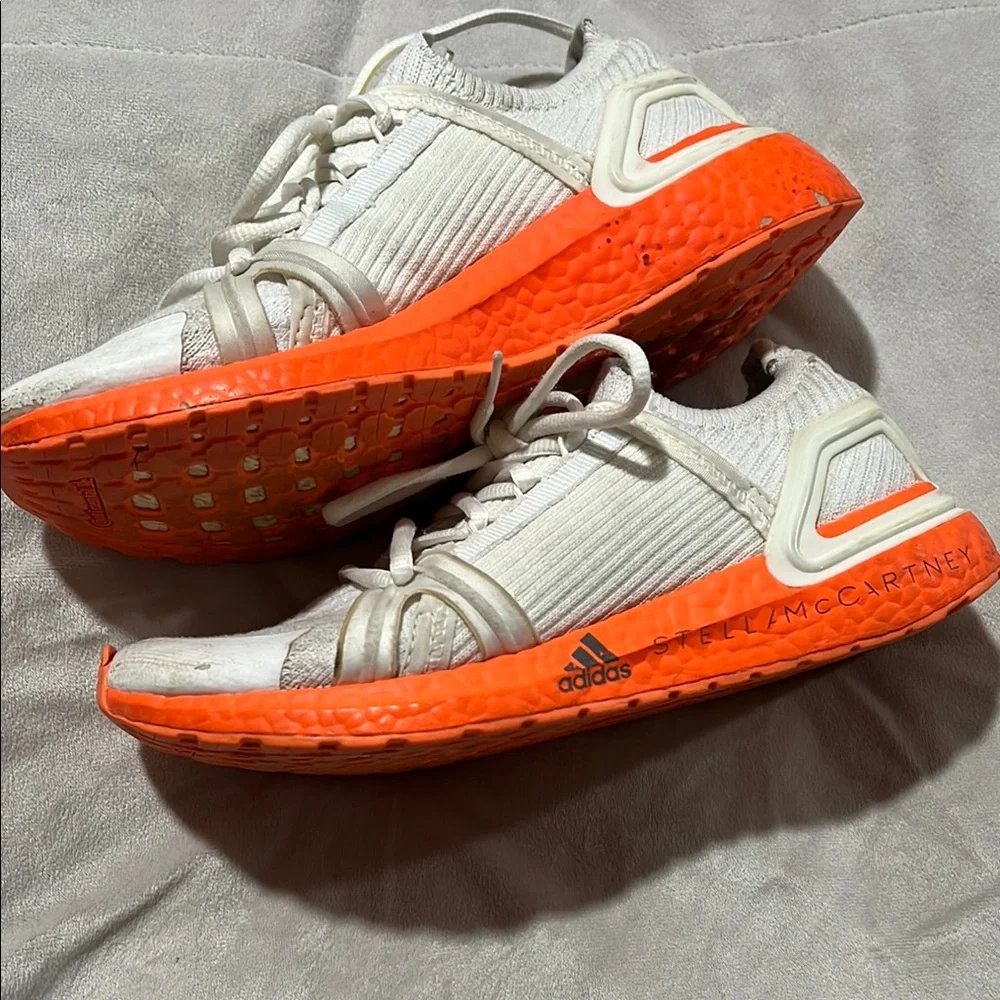 adidas Stella McCartney White and Orange Athletic Shoes